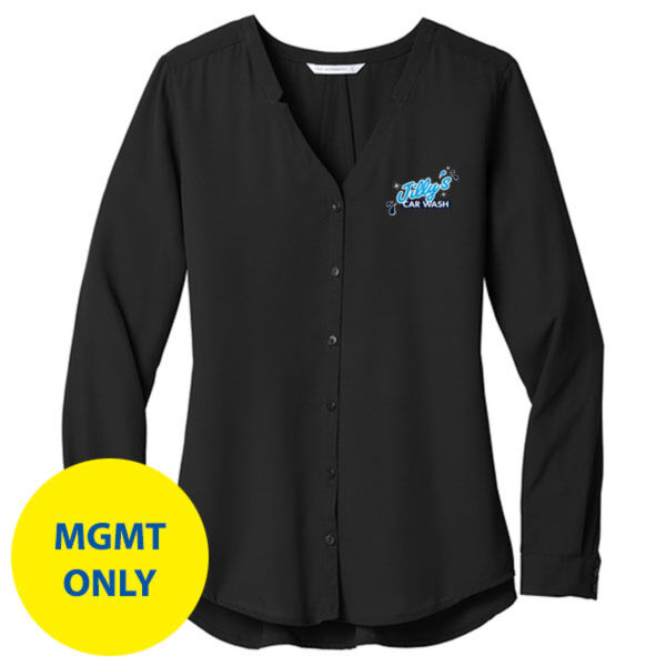 LW700 - EMB - I201E149 - LADIES Button-Front Blouse Thumbnail